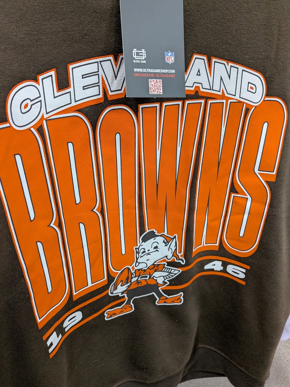 NFL Cleveland Browns Brown & Orange Crewneck Sweatshirt